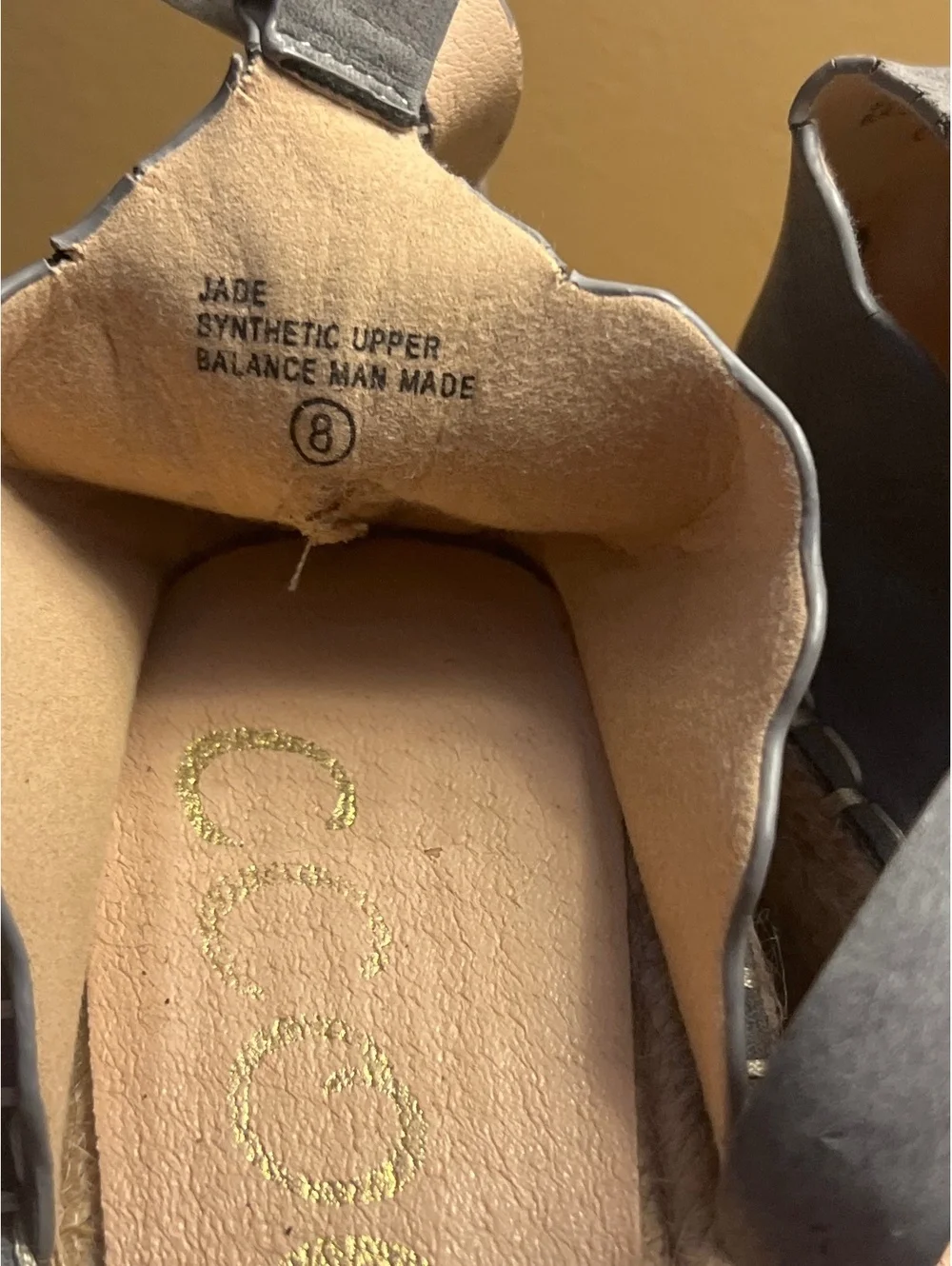 Cocoi Jade Women's Size 8 Gray Synthetic Upper Espadrille Wedge Sandals